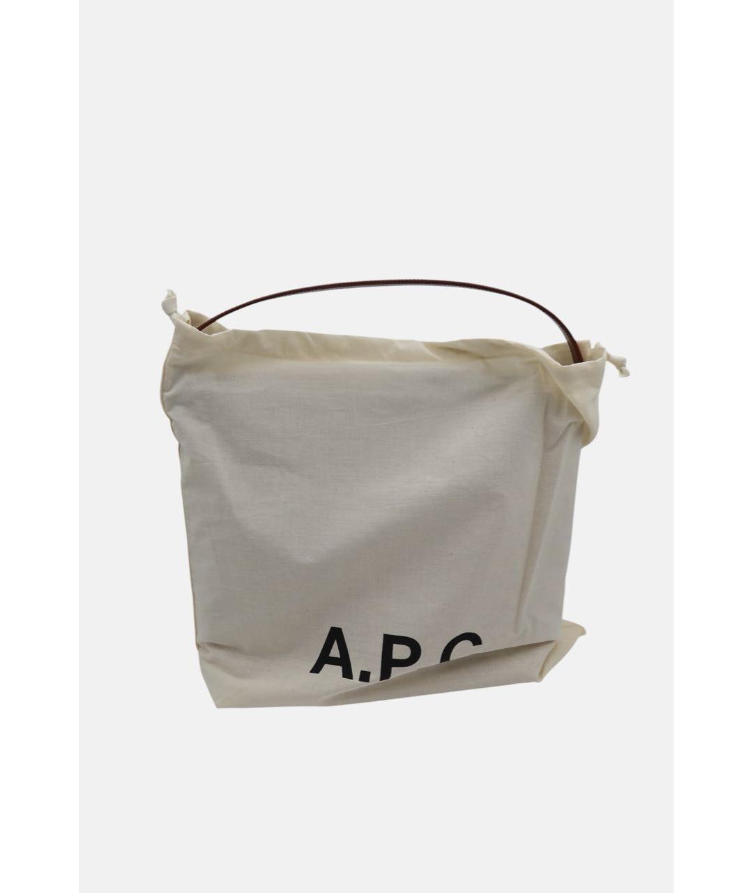 A.P.C. Коричневая кожаная сумка тоут, фото 2
