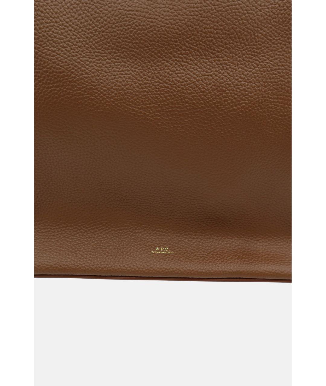 A.P.C. Коричневая кожаная сумка тоут, фото 4