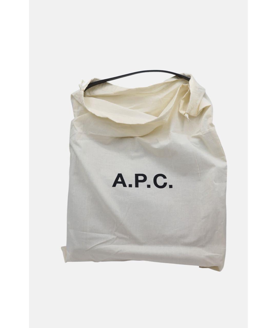 A.P.C. Темно-синяя кожаная сумка тоут, фото 2