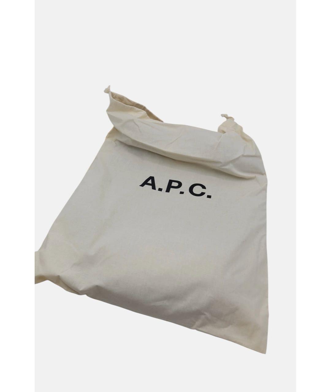 A.P.C. Черная кожаная сумка тоут, фото 2
