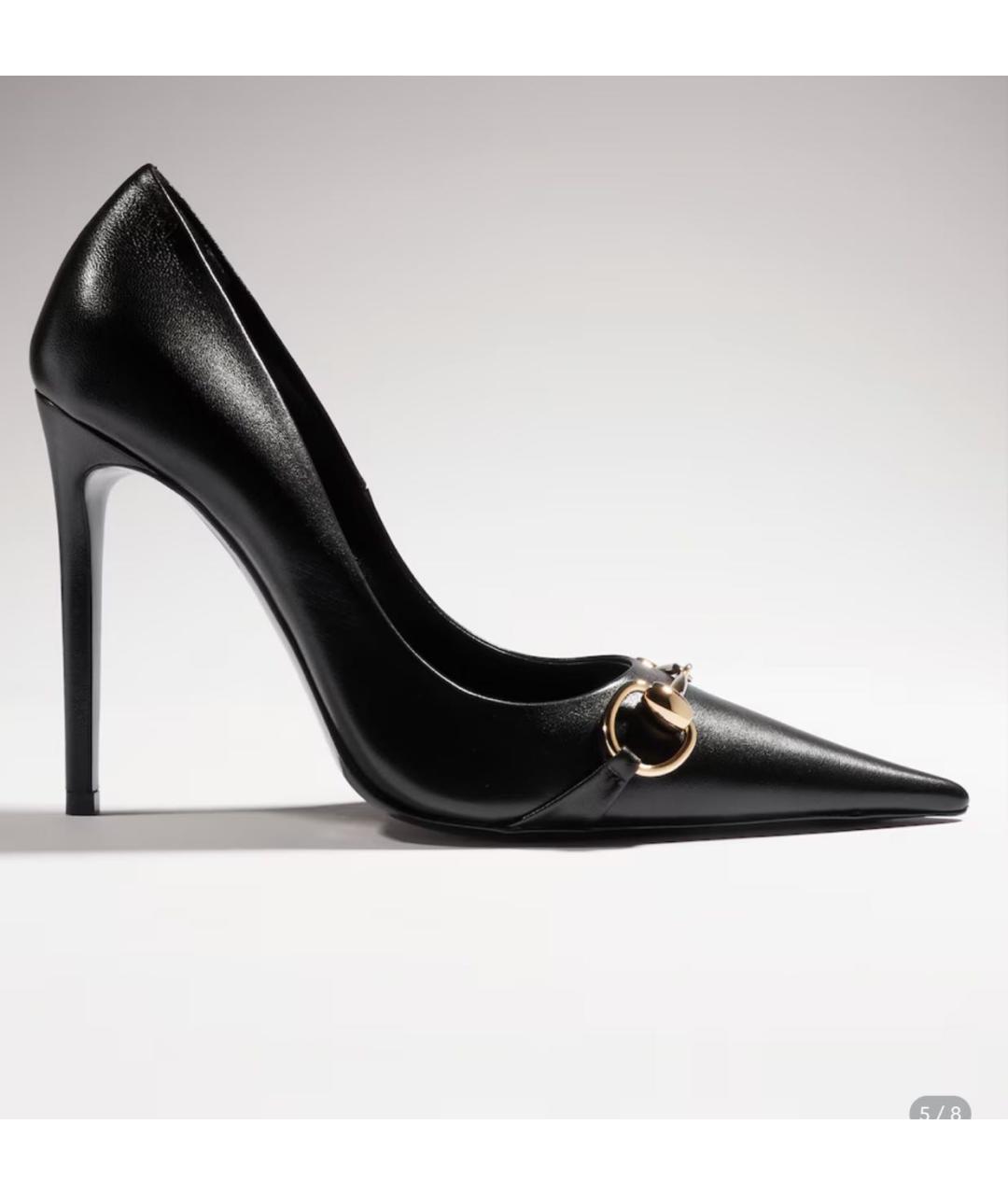 GUCCI Черные кожаные туфли, фото 3