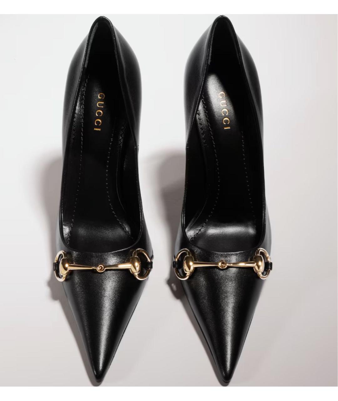 GUCCI Черные кожаные туфли, фото 2