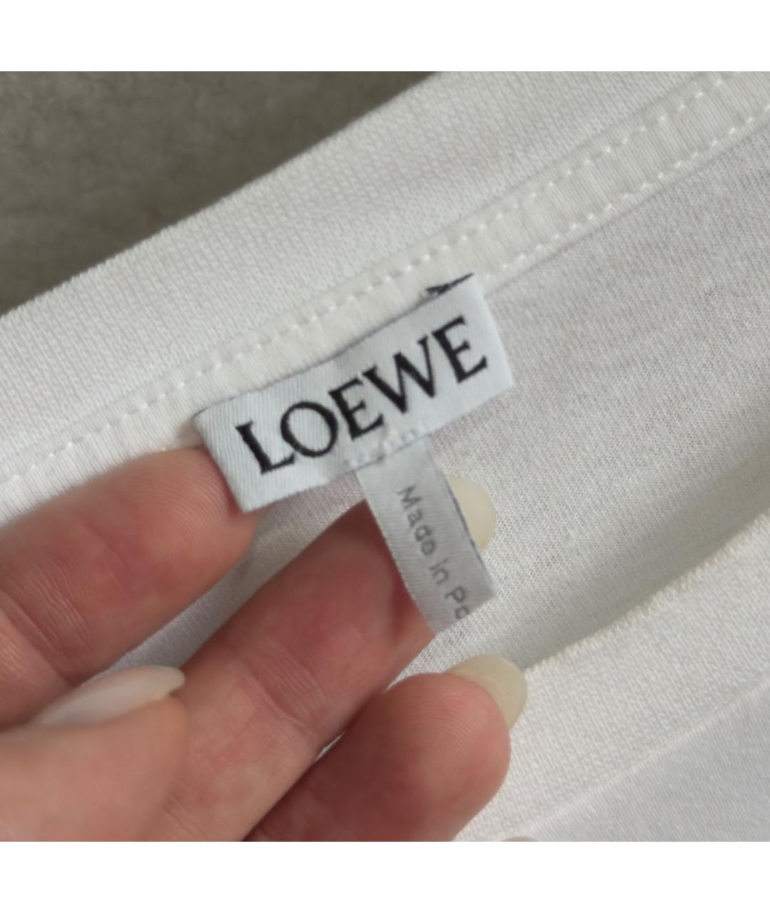 LOEWE Белая хлопковая футболка, фото 5