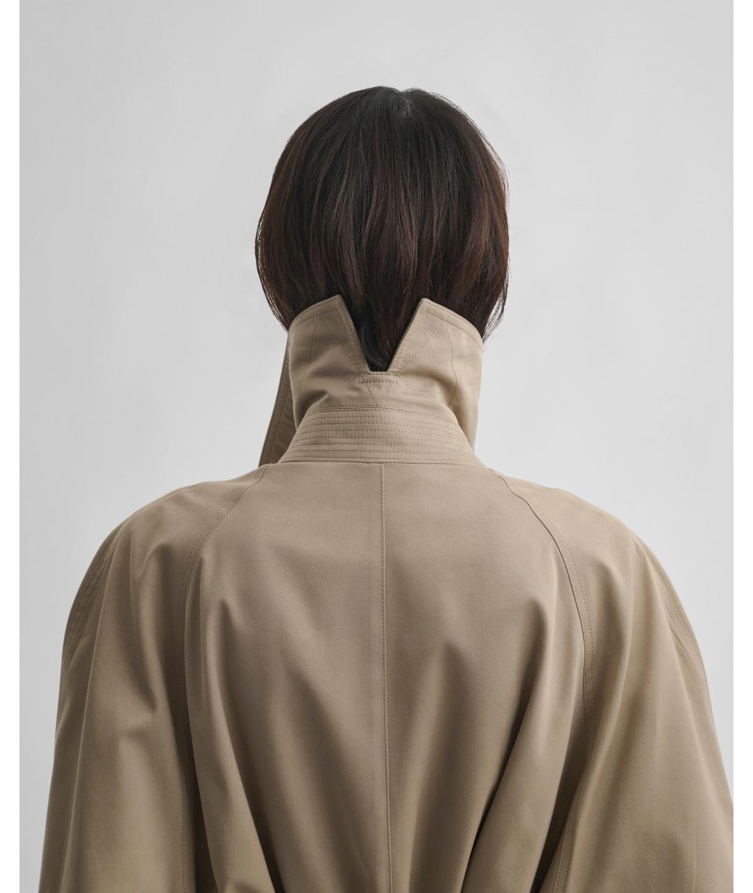 PHOEBE PHILO Бежевый хлопковый тренч/плащ, фото 5
