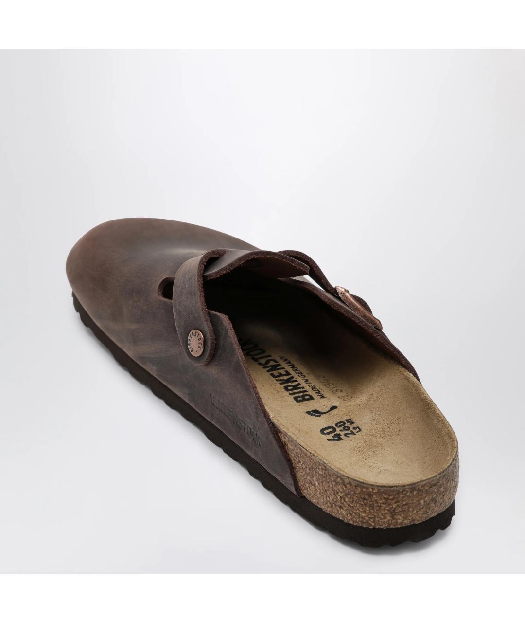 BIRKENSTOCK Коричневые кожаные сабо, фото 2