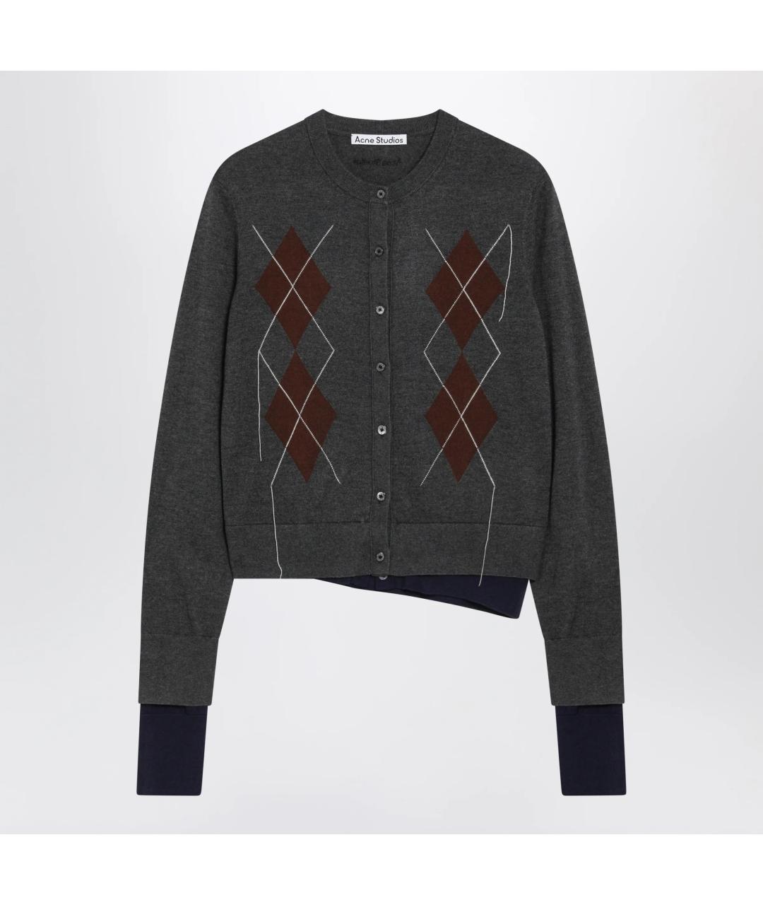 ACNE STUDIOS Серый шерстяной кардиган, фото 3