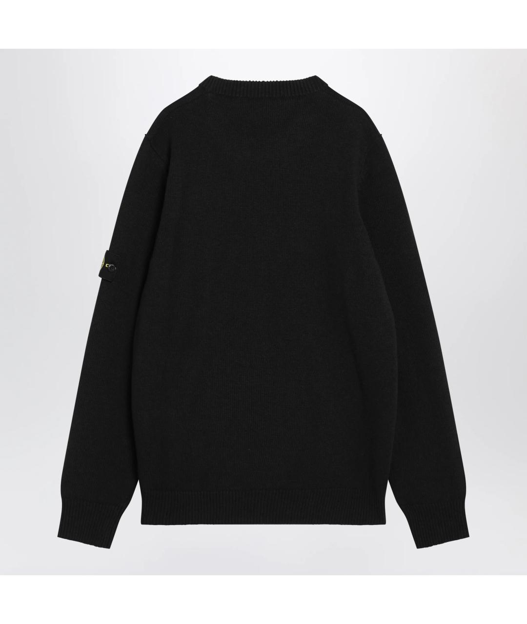 STONE ISLAND Черный шерстяной джемпер / свитер, фото 2