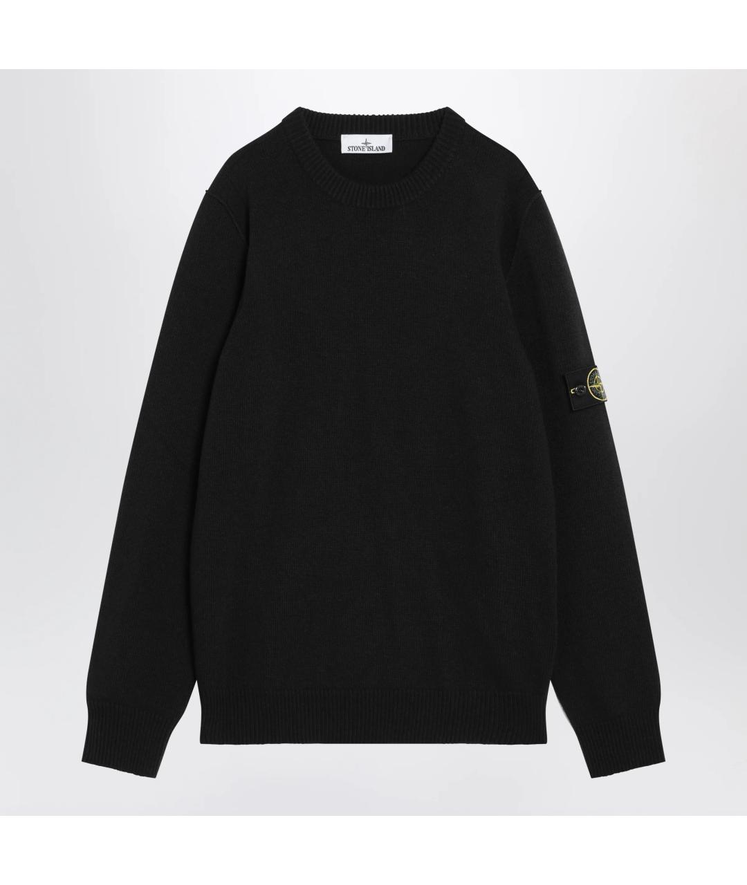 STONE ISLAND Черный шерстяной джемпер / свитер, фото 3