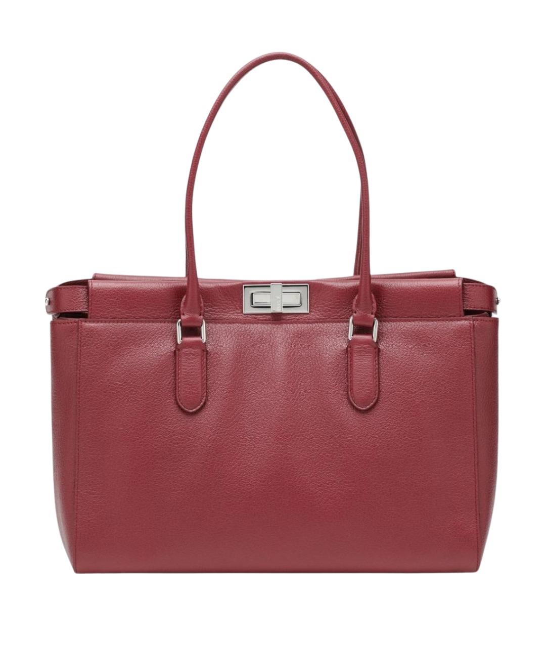 FENDI Красная кожаная сумка тоут, фото 1