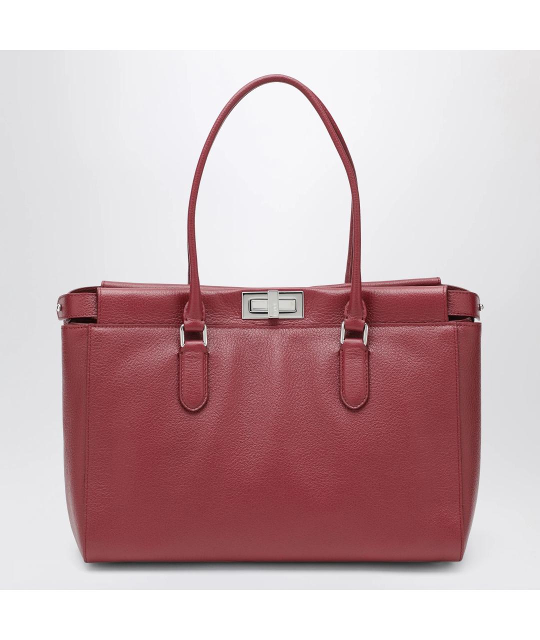 FENDI Красная кожаная сумка тоут, фото 3