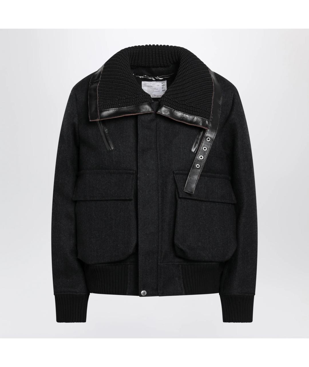 SACAI Антрацитовая шерстяная куртка, фото 3