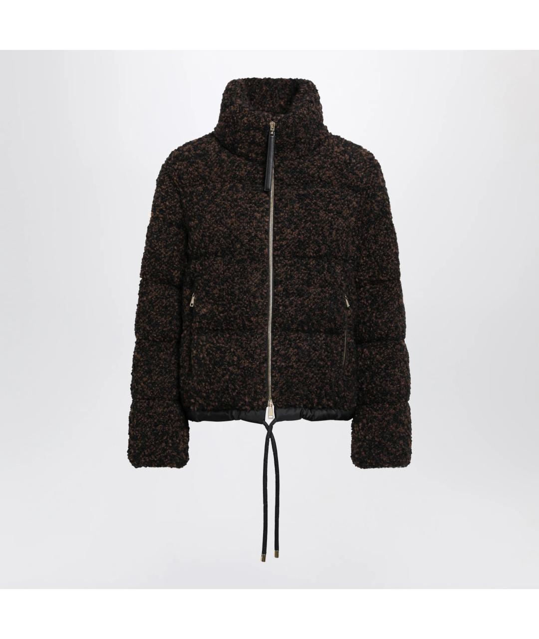 MONCLER Коричневый шерстяной пуховик, фото 3