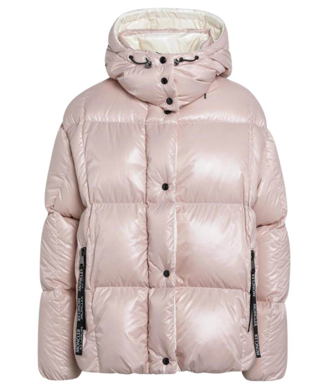 MONCLER Розовый нейлоновый пуховик, фото 1