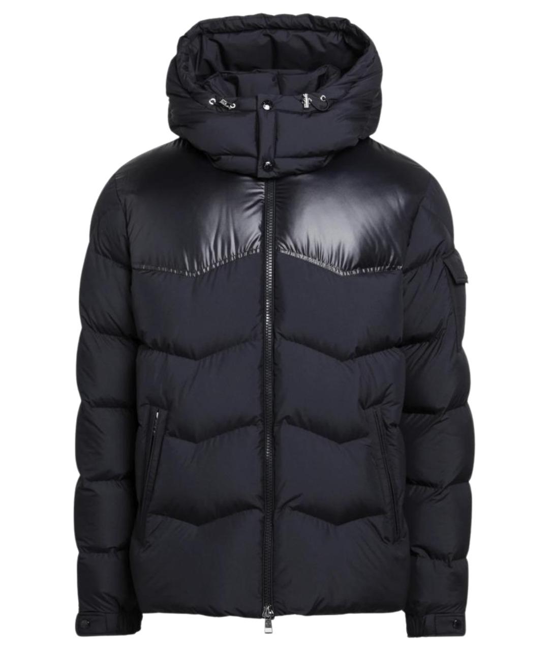 MONCLER Темно-синий полиэстеровый пуховик, фото 1