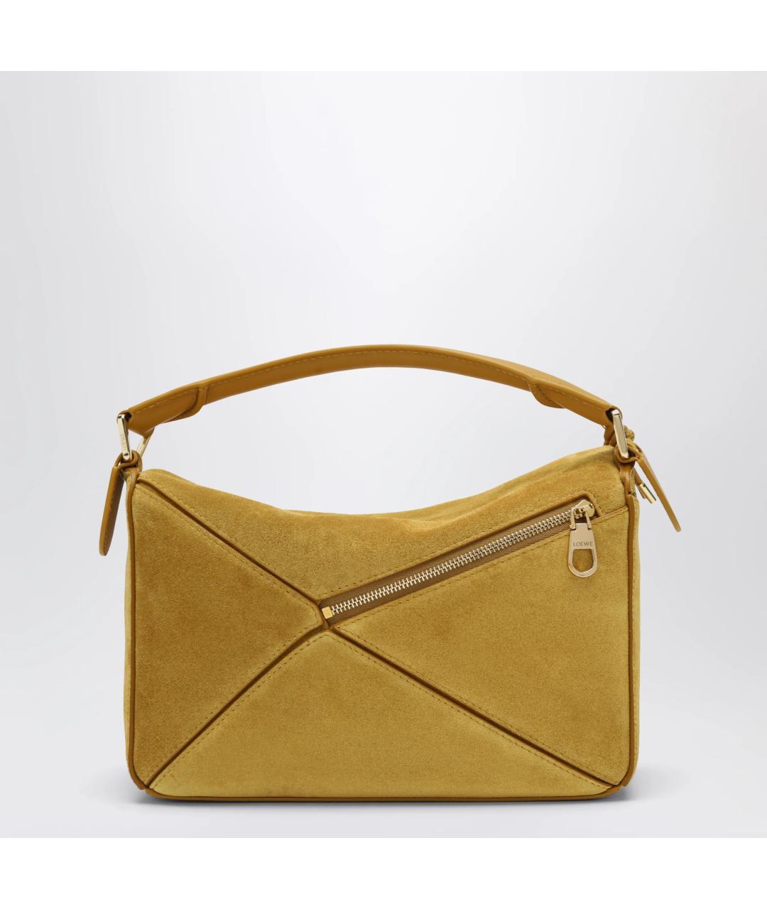 LOEWE Горчичная замшевая сумка через плечо, фото 2