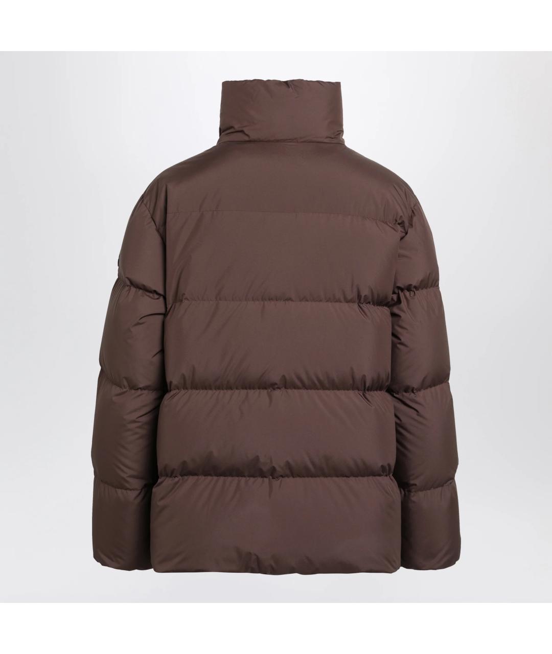 MONCLER Коричневый синтетический пуховик, фото 2