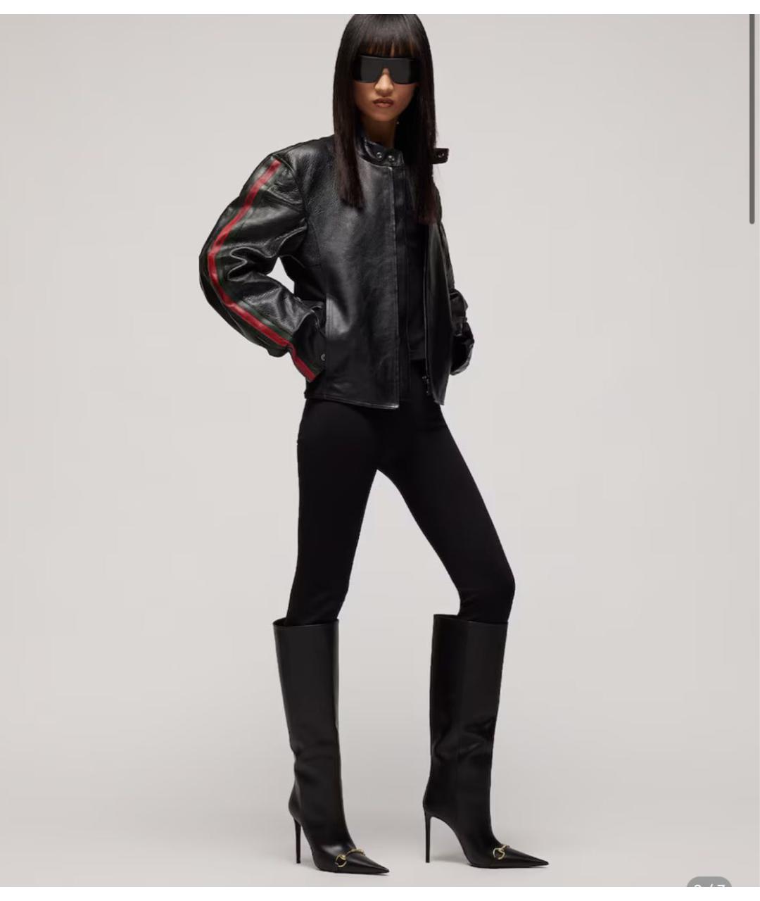 GUCCI Черные кожаные сапоги, фото 3