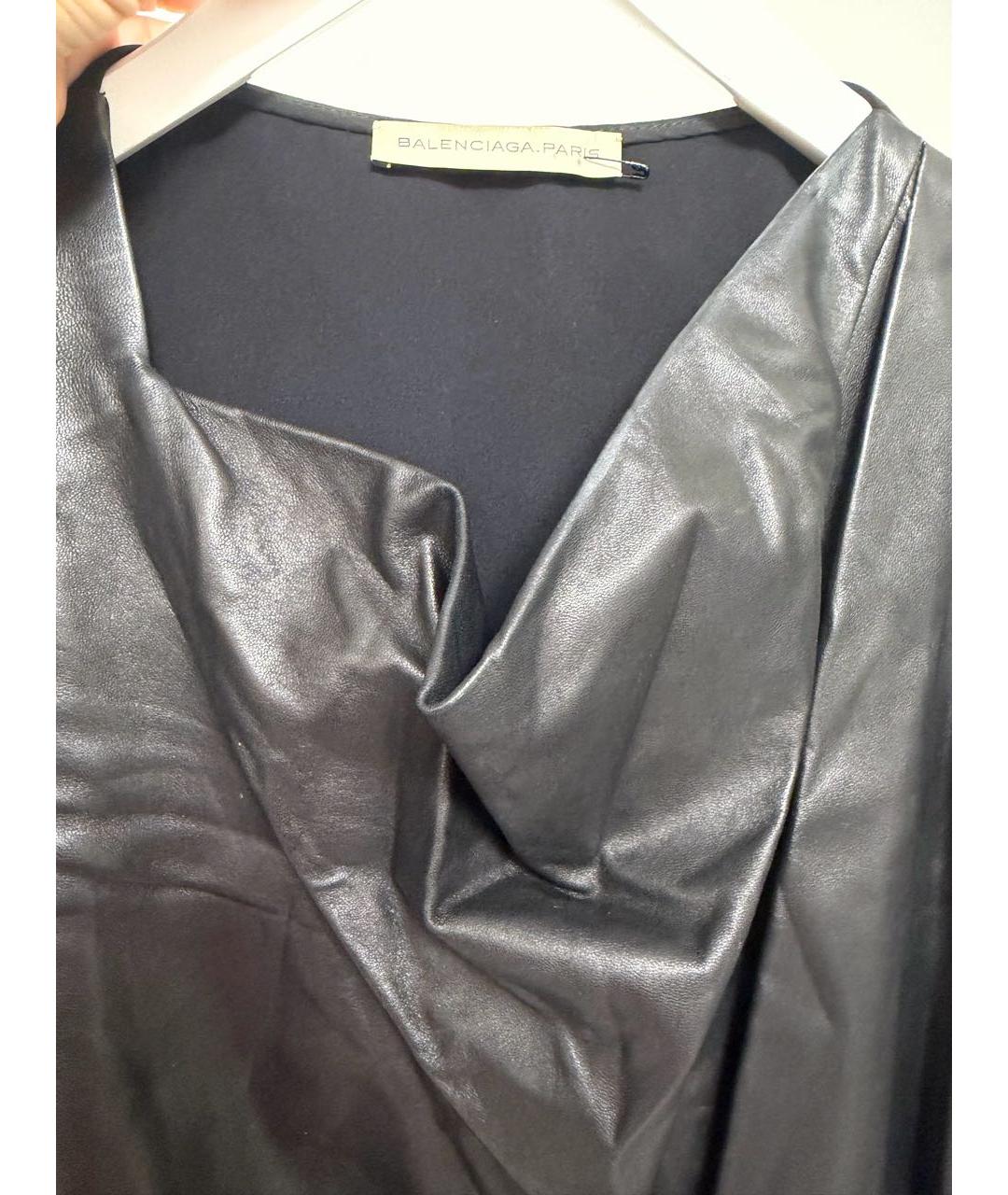 BALENCIAGA Черное кожаное платье, фото 3