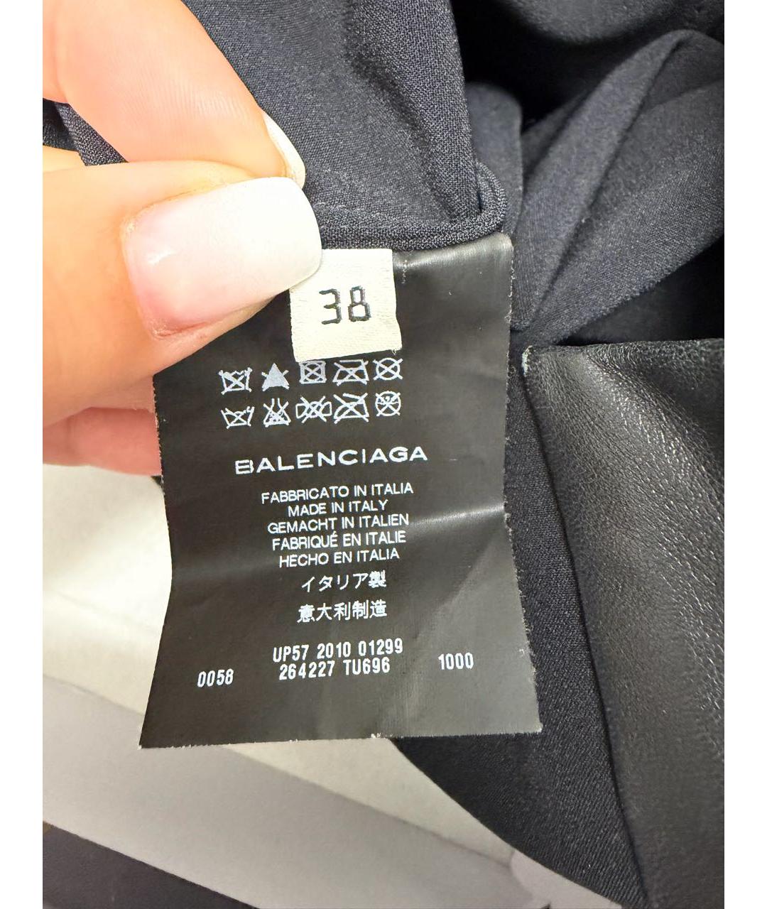 BALENCIAGA Черное кожаное платье, фото 5