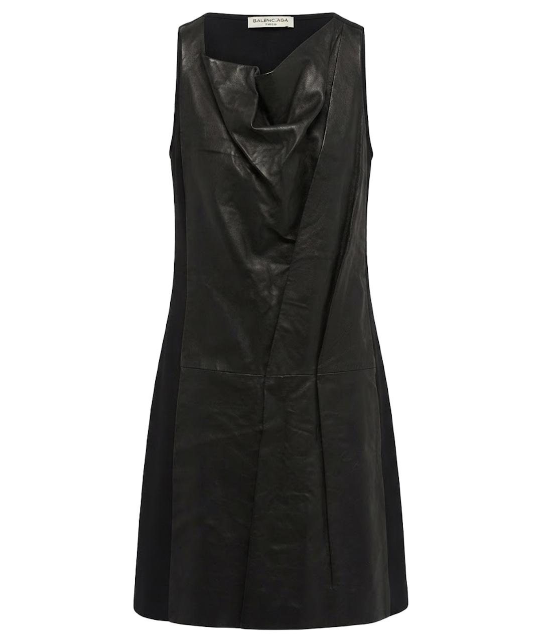 BALENCIAGA Черное кожаное платье, фото 1