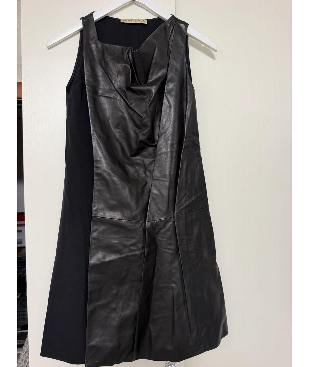 BALENCIAGA Черное кожаное платье, фото 6