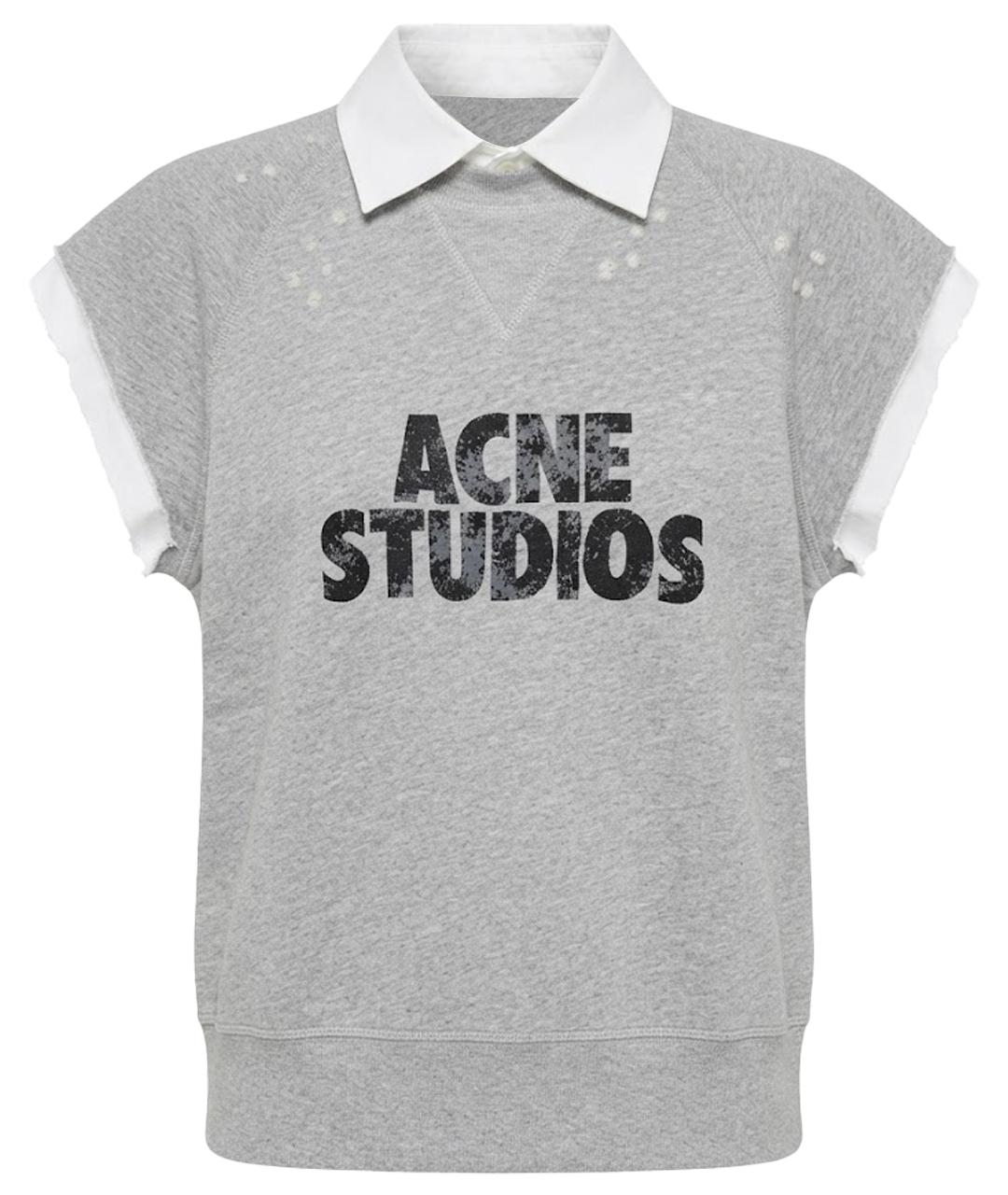 ACNE STUDIOS Серая хлопковая футболка, фото 1
