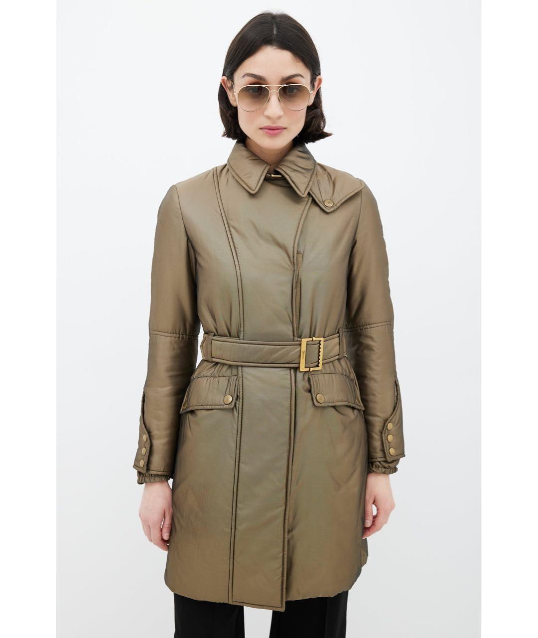 GUCCI Хаки полиэстеровое пальто, фото 7