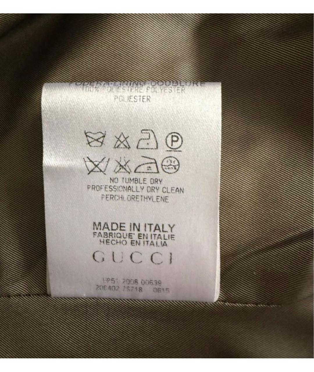 GUCCI Хаки полиэстеровое пальто, фото 5