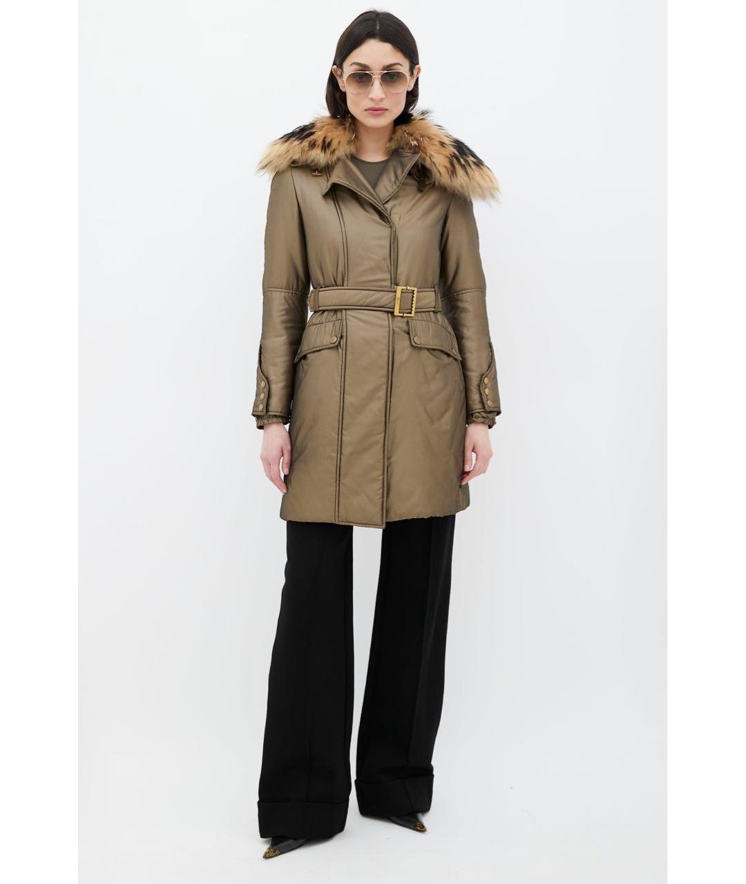 GUCCI Хаки полиэстеровое пальто, фото 6