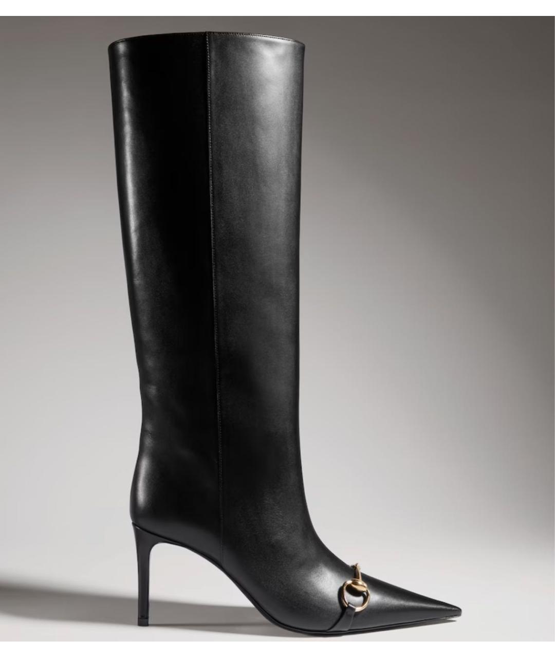 GUCCI Черные кожаные сапоги, фото 3