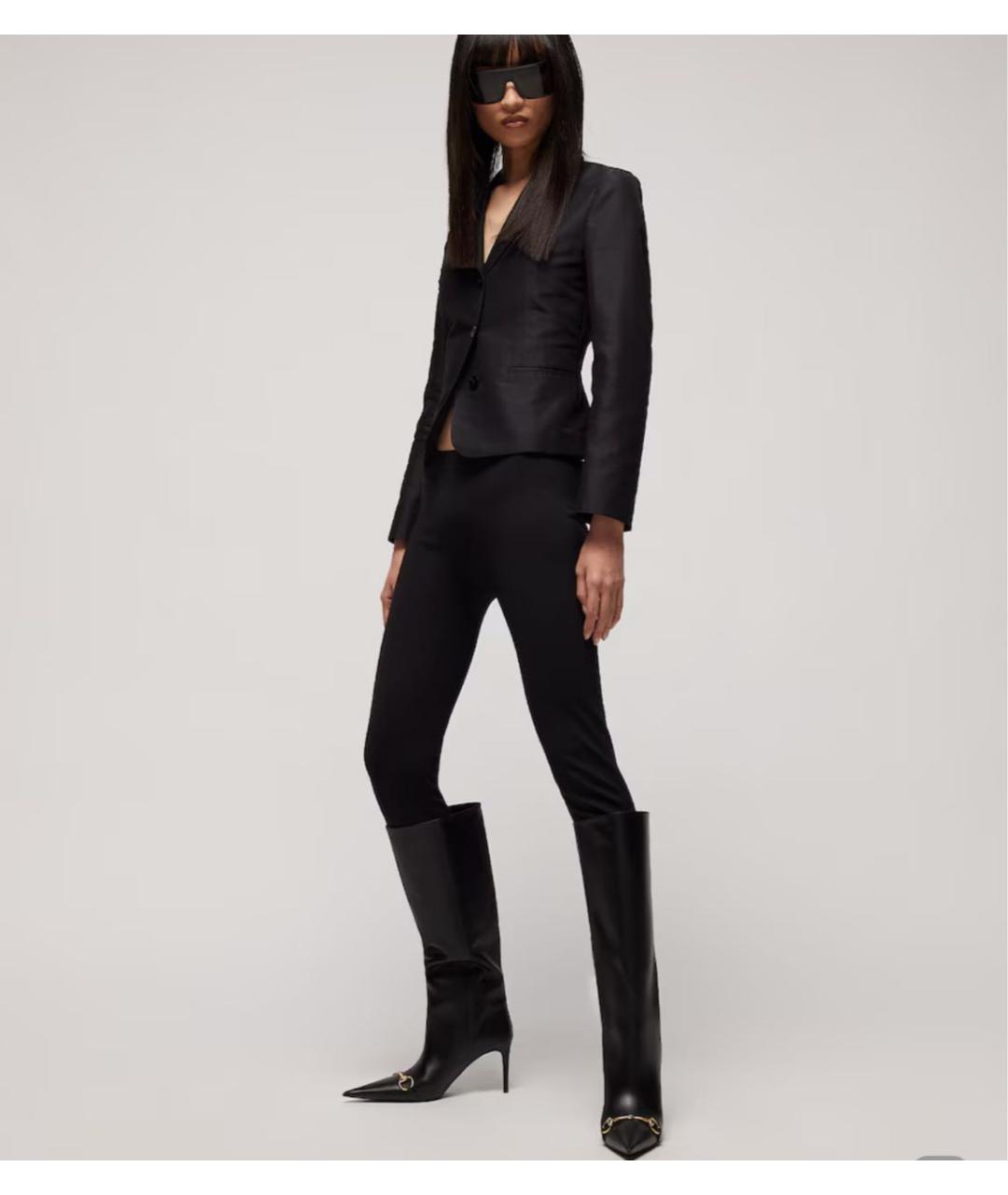 GUCCI Черные кожаные сапоги, фото 2