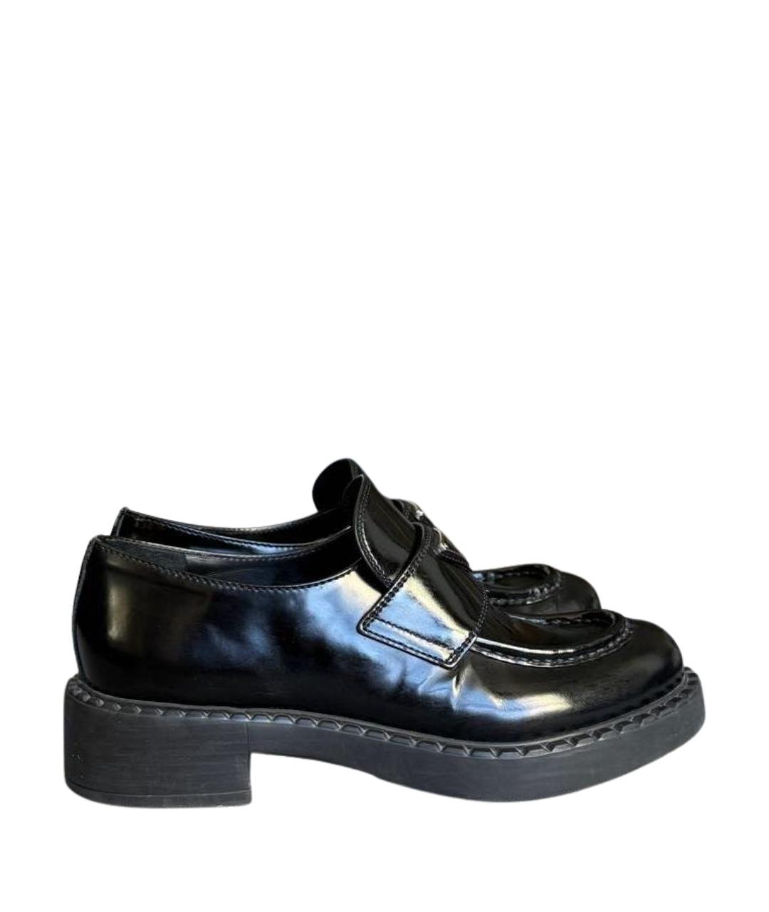 PRADA Черные кожаные лоферы, фото 1
