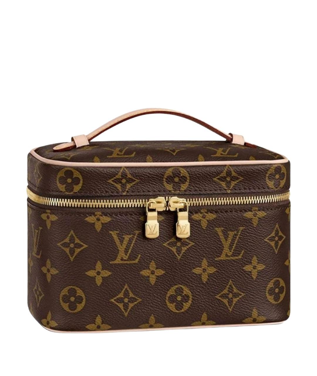 LOUIS VUITTON Коричневая косметичка из канвы, фото 1