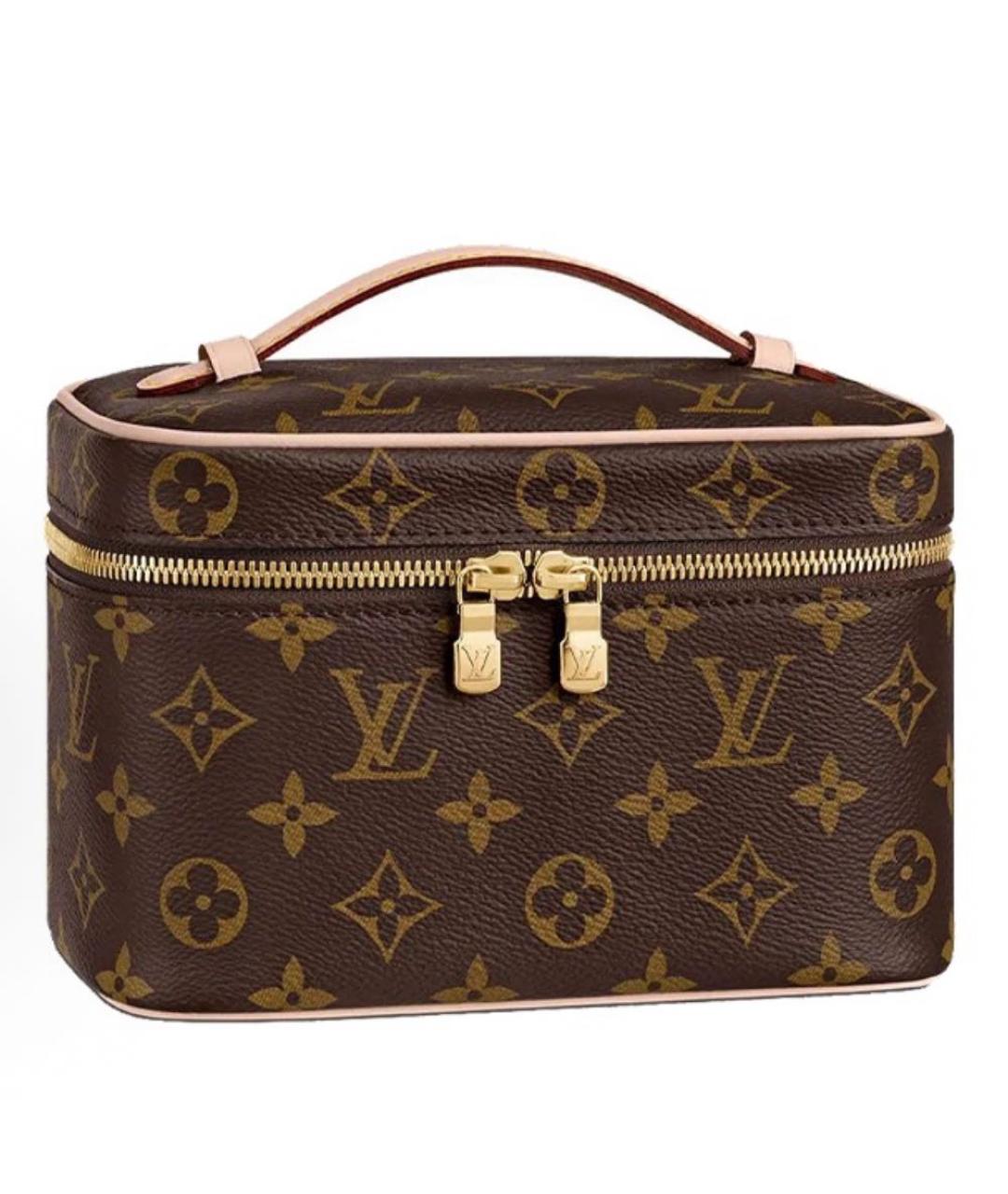 LOUIS VUITTON Коричневая косметичка из канвы, фото 5