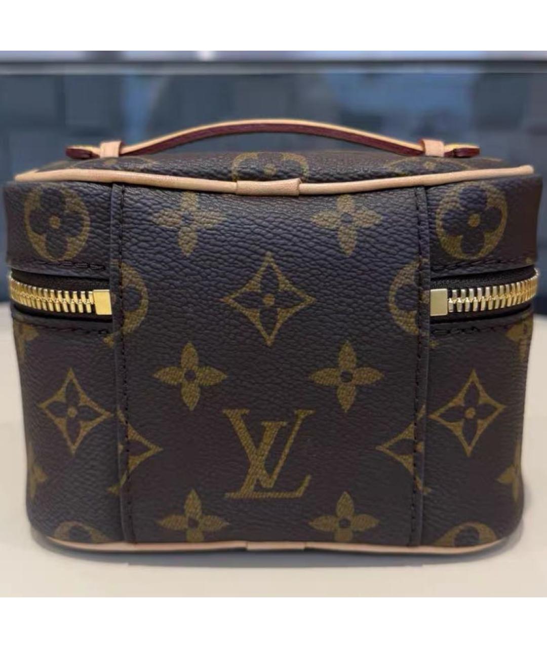 LOUIS VUITTON Коричневая косметичка из канвы, фото 3