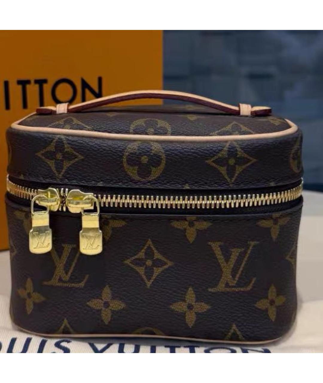 LOUIS VUITTON Коричневая косметичка из канвы, фото 2