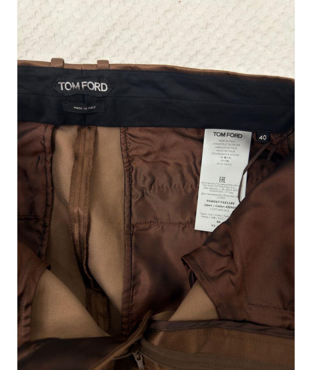TOM FORD Коричневые прямые брюки, фото 3