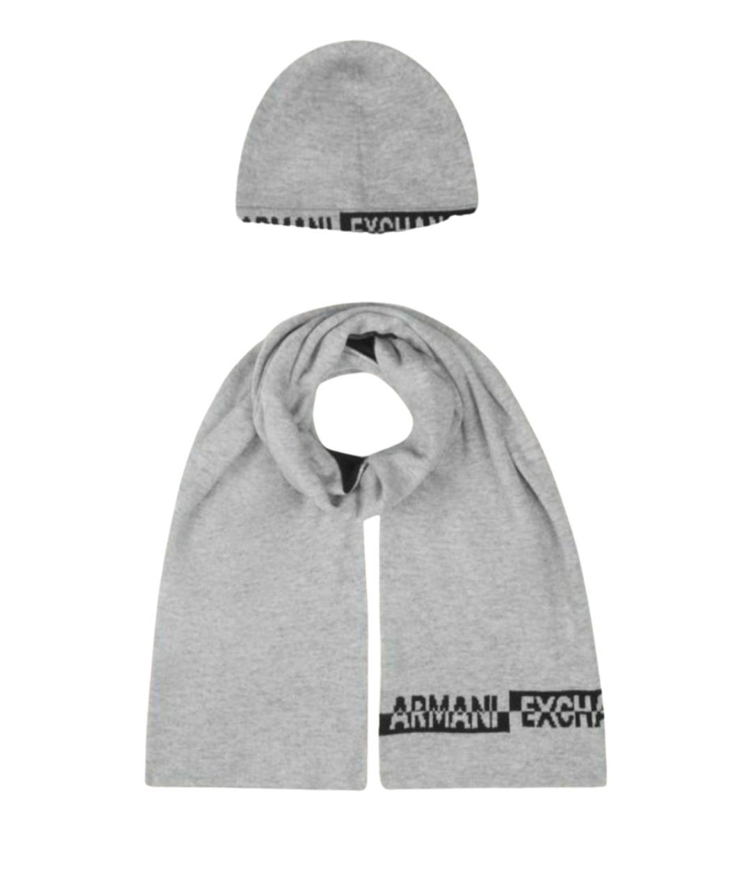 ARMANI EXCHANGE Серая шерстяная шапка, фото 1