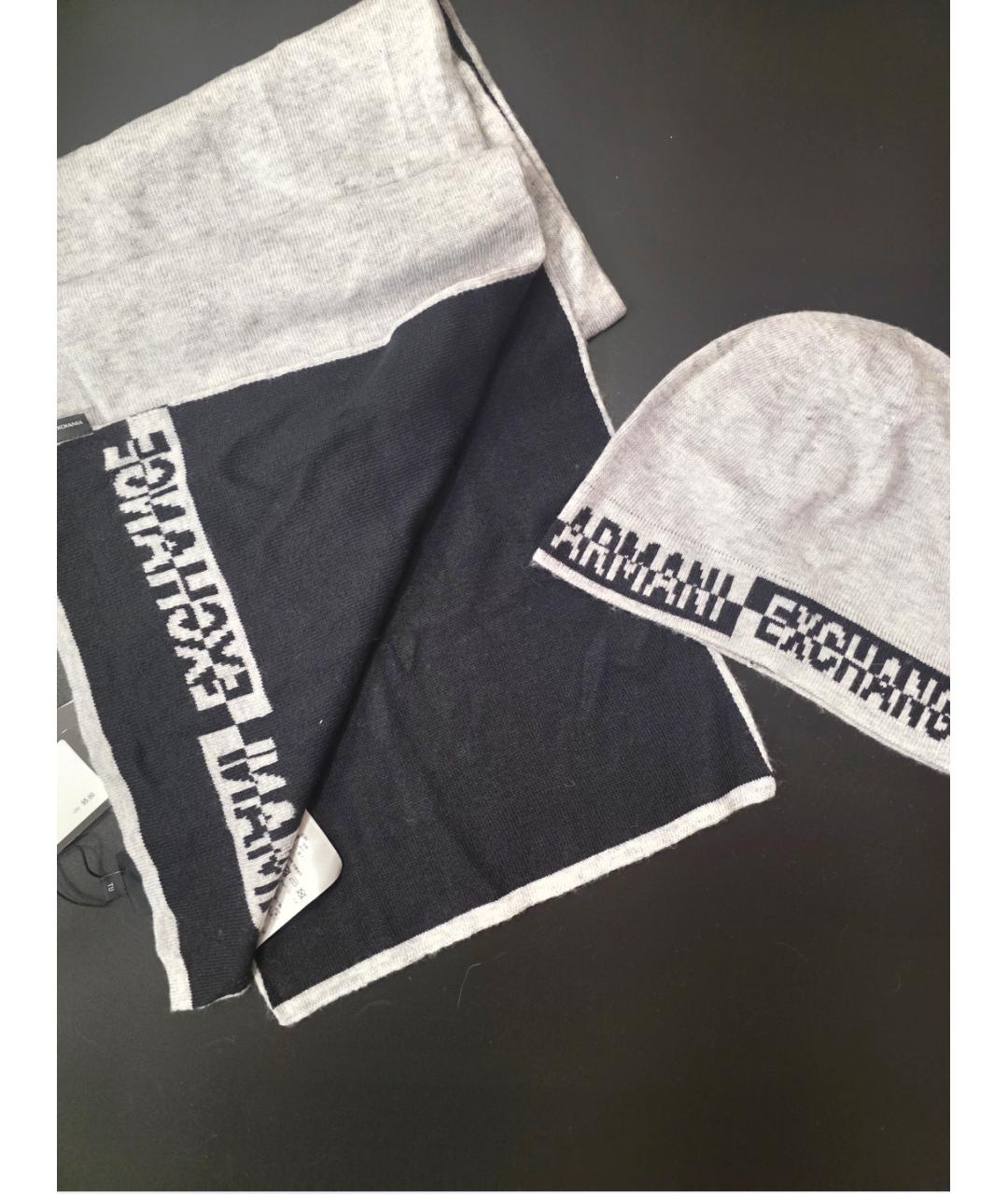 ARMANI EXCHANGE Серая шерстяная шапка, фото 8