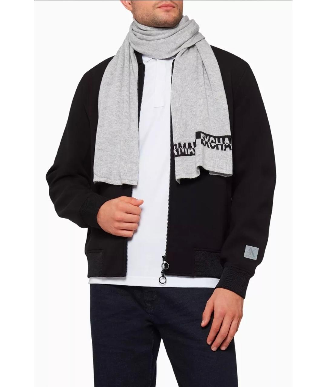 ARMANI EXCHANGE Серая шерстяная шапка, фото 3