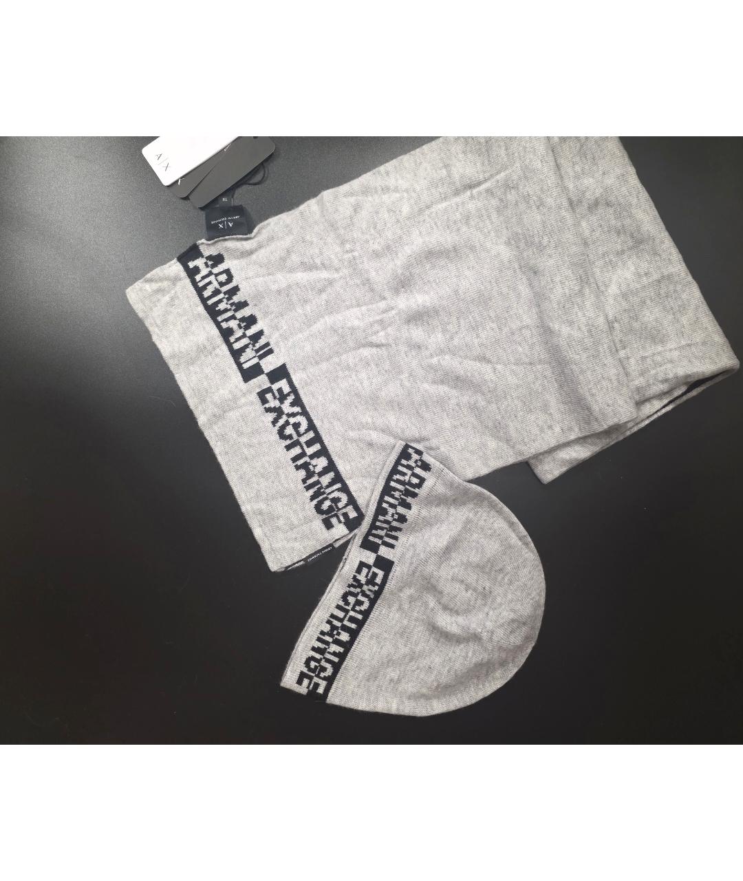 ARMANI EXCHANGE Серая шерстяная шапка, фото 7