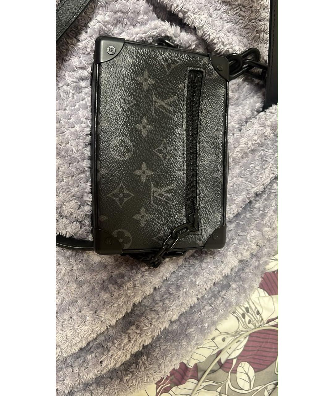 LOUIS VUITTON Серая сумка через плечо из канвы, фото 7