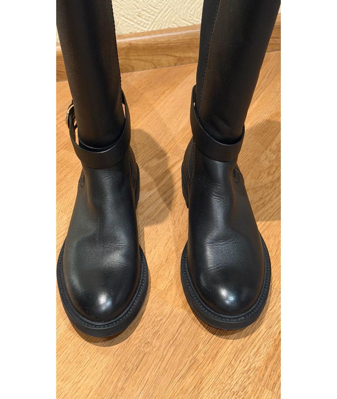 FERRAGAMO Черные кожаные сапоги, фото 3