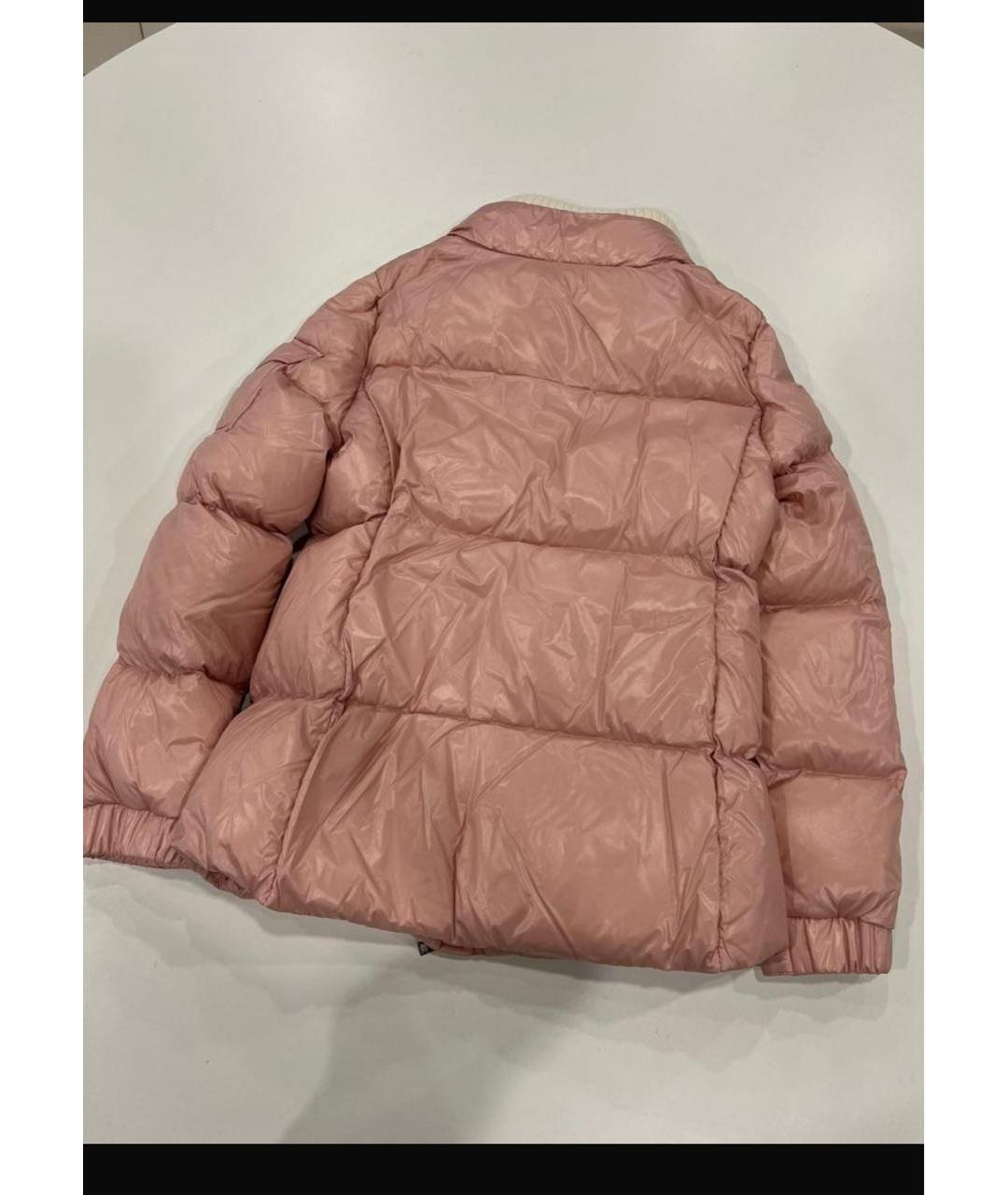 MONCLER Розовый полиамидовый пуховик, фото 3