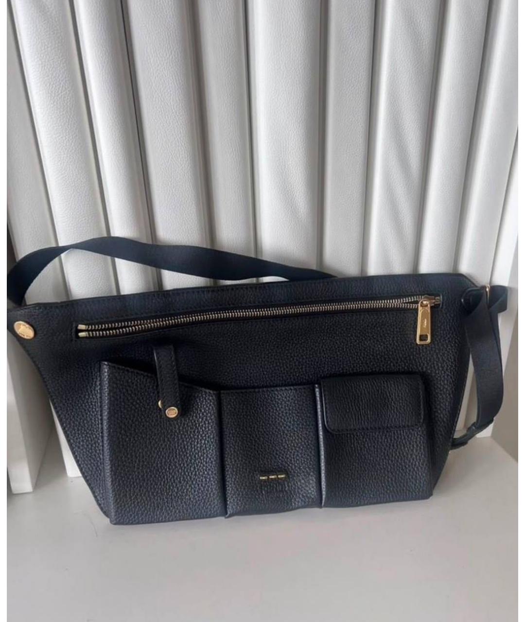 FENDI Черная кожаная сумка через плечо, фото 6