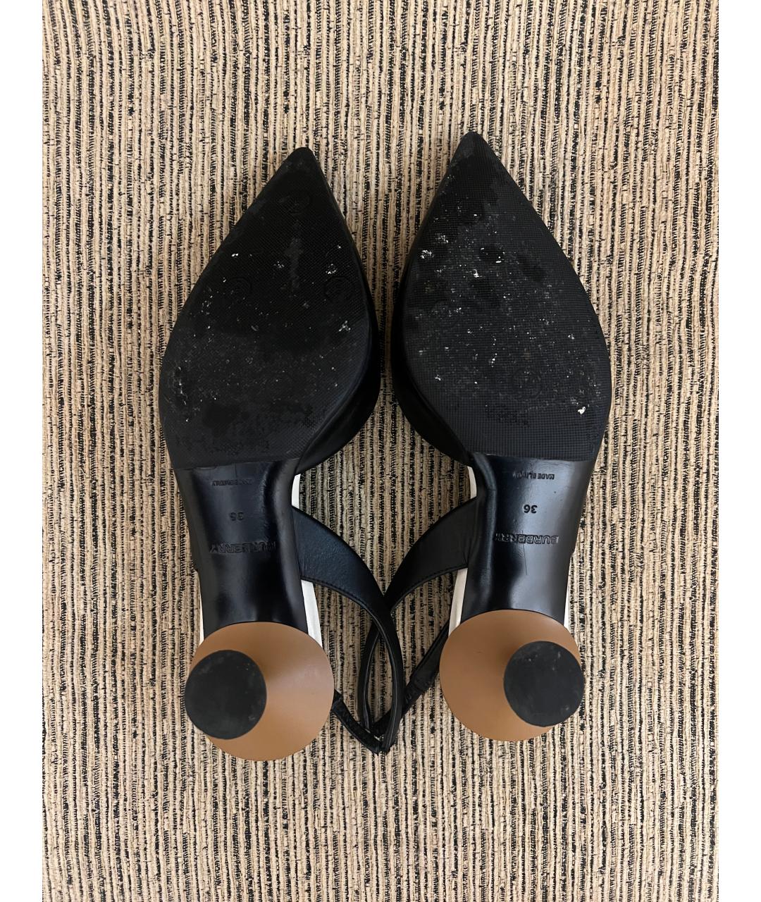 BURBERRY Черные кожаные туфли, фото 5