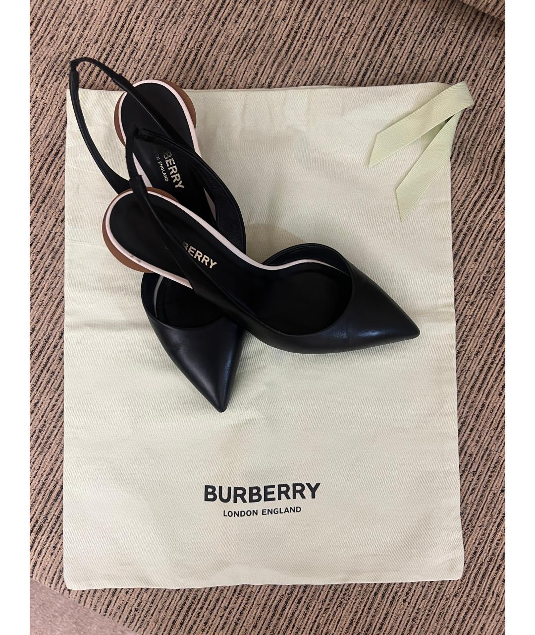 BURBERRY Черные кожаные туфли, фото 8