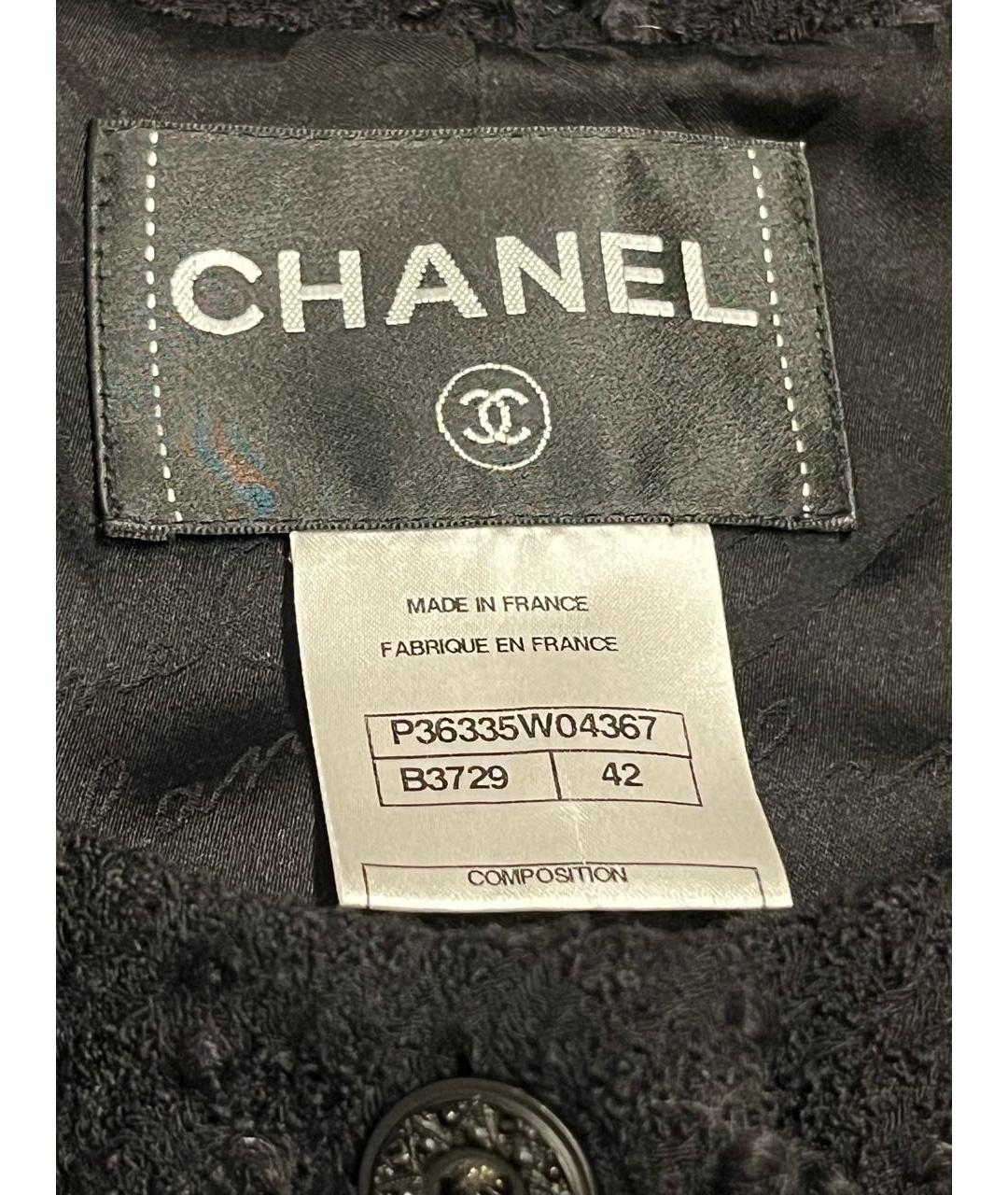 CHANEL Черный шерстяной жакет/пиджак, фото 5