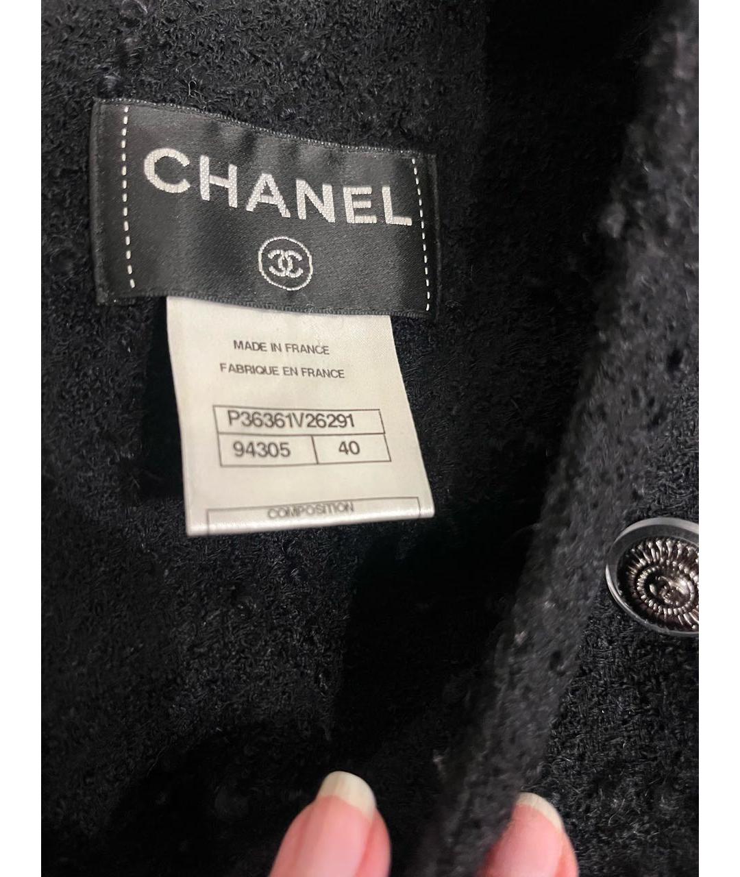 CHANEL Черный шерстяной жакет/пиджак, фото 6