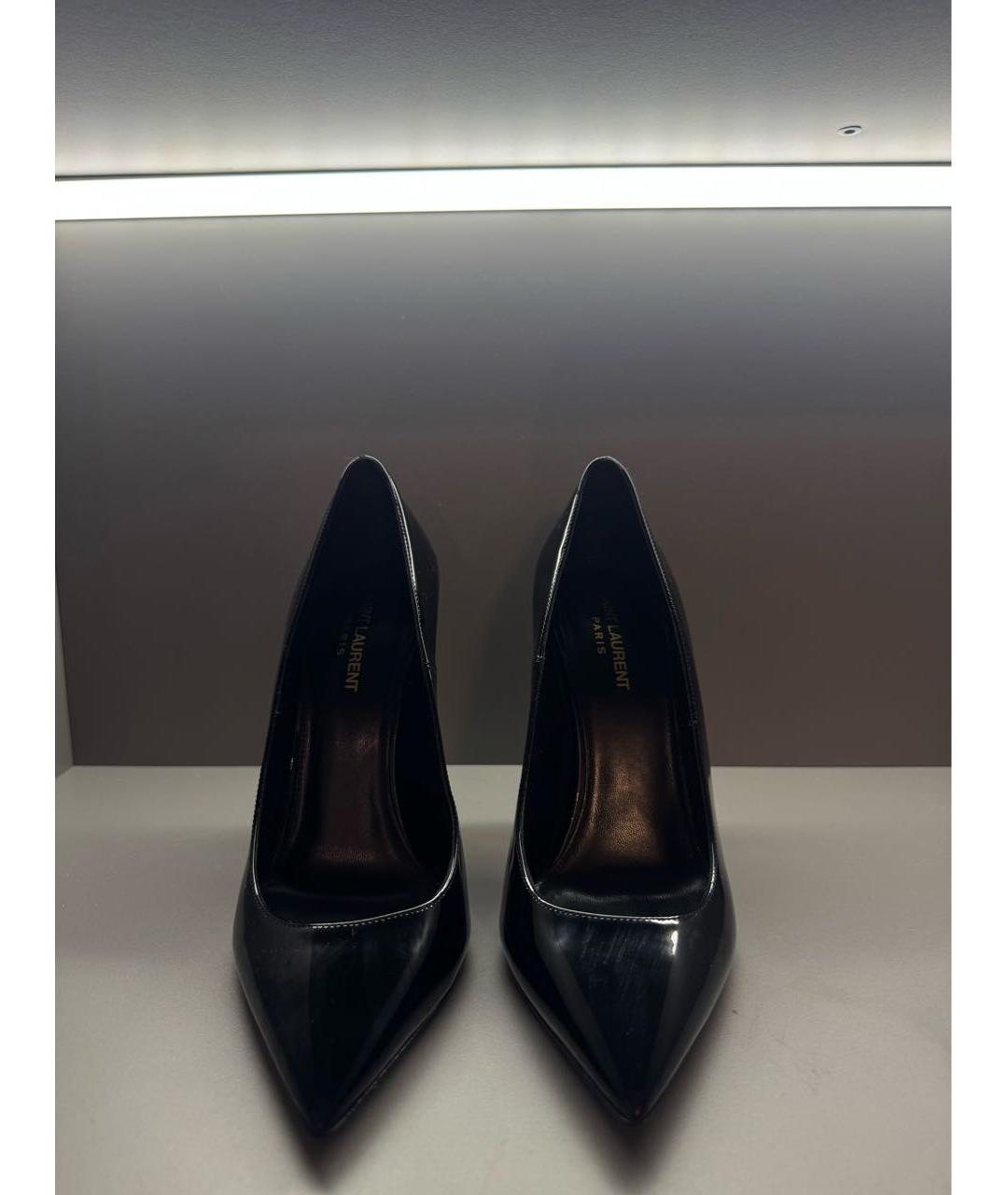 SAINT LAURENT Черные кожаные туфли, фото 2